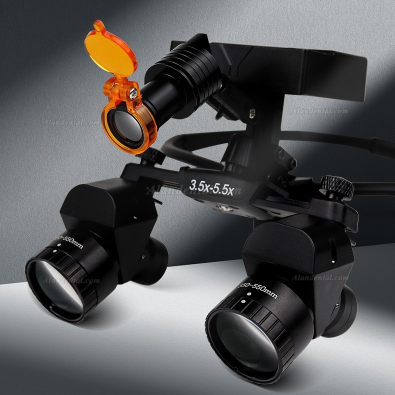 WJ YWJ-MG11 3.0X-5.0X Ergonomic Dental Binocular Loupes With Dental Headlight (Adjustable Magnification)